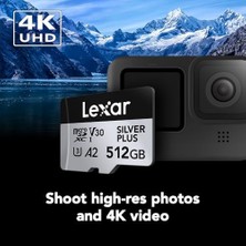 Skygo 512 GB Profesyonel Silver Plus Microsdxc Hafıza Kartı W/sd Adaptör, Uhs-I, C10, U3, V30, Full-Hd ve 4K Video, 205/150 Mb/s'ye Kadar Okuma/yazma, Videografçılar, Oyuncular (LMSSIPL512G-BNANU)