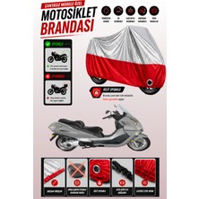 Cemku Twin Üst Gri - Alt Kırmızı Cfmoto Jet Max Uyumlu Motor Brandası, Arka Çanta Uyumsuz