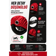 Cemku Twin Üst Gri - Alt Kırmızı Kuba Çita 100 Uyumlu Motor Brandası, Arka Çanta Uyumsuz