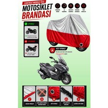 Cemku Twin Üst Gri - Alt Kırmızı Kymco Xciting 250I Uyumlu Motor Brandası, Arka Çanta Uyumsuz