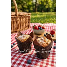 Trend Hediye Sepeti Gold Desenli Kahverengi Klasik Lale Kapsül Muffin Kek Kalıbı , Altın Rengi Cupcake Tulip