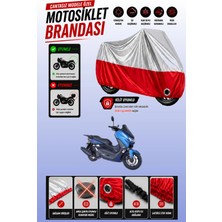 Cemku Twin Üst Gri - Alt Kırmızı Arora Max Jet Uyumlu Motor Brandası, Arka Çanta Uyumsuz