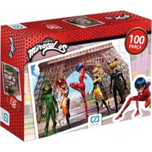 Ca Games 100 Parça Miraculous Uğur Böceği ve Kara Kedi Puzzle 5 - 7 Yaş Eğlenceli Tasarım