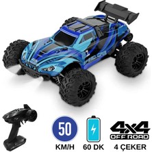 Giffy Uzaktan Kumandalı 50 Km/hız Yapan Rc Araba, Suv 4x4 Full Iç Metal Kasa Şarjlı Fonksiyonlu Dev Araba Mor ve Mavi