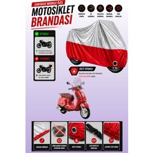 Cemku Twin Üst Gri - Alt Kırmızı Rks Pride 125 Uyumlu Motor Brandası, Arka Çanta Uyumsuz