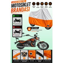 Cemku Twin Üst Gri - Alt Turuncu Motolux Cappadocia 125 Uyumlu Motor Brandası, Arka Çanta Uyumsuz