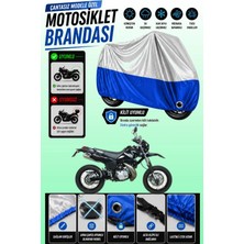 Cemku Twin Üst Gri - Alt Mavi Yamaha Dt 125 Uyumlu Motor Brandası, Arka Çanta Uyumsuz