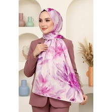 Hadiora Kadın Pembe Çiçek Desenli Soft Şal