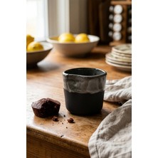Koza Home Must Siyah Beyaz Stoneware El Yapımı Mug Fincan 2li Set 8634