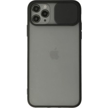 Mey Ithalat®   Iphone 11 Pro Max Kılıf Palm Buzlu Kamera Sürgülü Silikon - Siyah