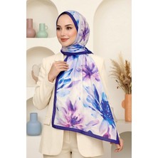 Hadiora Kadın Mor Ekru Çiçek Desenli Soft Şal