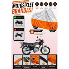 Cemku Twin Üst Gri - Alt Turuncu Yamaha Rx 115 Uyumlu Motor Brandası, Arka Çanta Uyumsuz
