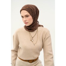 Silk Home Tencel Monare Eşarp Saray Baharı Desen Acı Kahve 90X90