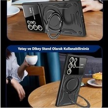 Skygo Galaxy S24 Fe Için ile Uyumlu Kılıf Kamera Korumalı Açılıp Kapanabilen Dikey ve Yatay Standlı 360 Derece Dönebilen Stand Darbelere Dayanıklı Koruyucu Renkli Tank Kapak