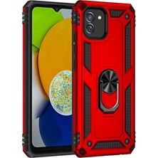 Mey Ithalat®  Samsung Galaxy A03 Kılıf Sofya Yüzüklü Silikon Kapak - Kırmızı