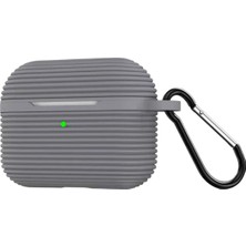Mey Ithalat®   Airpods Pro 3 (3.nesil) Raven Silikon Kılıf - Gri