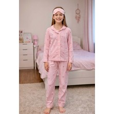 Enie Kız Çocuk Karpuz Desenli 4 Mevsim Pijama Takımı + Göz Bandı