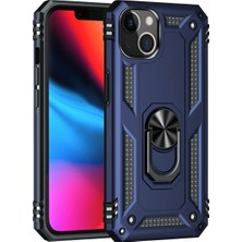 Mey Ithalat®   Iphone 14 Plus Kılıf Sofya Yüzüklü Silikon Kapak - Lacivert