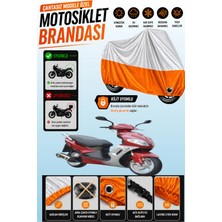 Cemku Twin Üst Gri - Alt Turuncu Kuba Apricot 125 Uyumlu Motor Brandası, Arka Çanta Uyumsuz