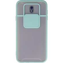 Mey Ithalat®  Samsung Galaxy J7 Pro / J730 Kılıf Palm Buzlu Kamera Sürgülü Silikon - Turkuaz