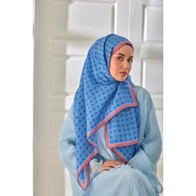 Silk Home %100 Vual Ipek Şal Gök Mavi Bebe Mavi Yavruağzı Desenli 70X190