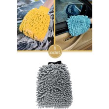 Flora Püsküllü Mikrofiber Oto Yıkama Eldiveni 30X20 Cm, Çizmeyen Süper Emici Araç Cam Yıkama Eldiveni F275