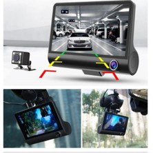 Exvol Araç Içi Kayıt Kamerası 1080P 3 Kameralı Full Hd 4.1 Inc Ekranlı Araç Iç Yol Kayıt Park Kamerası