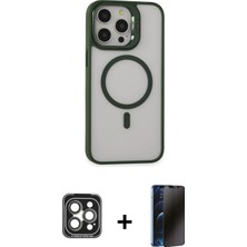 Pileli Store Pilelistore™ iPhone 15 Pro Max Kılıf Ahenk Klasik Özel Seri - Siyah 3D Antistatik Hayalet Cam Ekran Koruyucu + Pvd Metal Kamera Lens - Gı