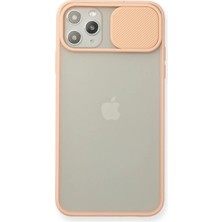 Mey Ithalat®   Iphone 11 Pro Max Kılıf Palm Buzlu Kamera Sürgülü Silikon - Pembe