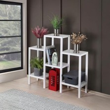 Skygo 6 Katlı Köşe Rafı | Banyo, Mutfak ve Kiler Için Yer Tasarruflu Organizer | Çok Amaçlı Plastik Raf | 3 Farklı Renk Seçeneği (38X29X152 Cm) Dikey ve Yatay Kullanım (Beyaz)