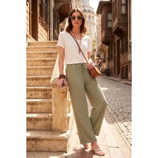 Lela Regular Fit Normal Bel Geniş Paça Pantolon Bayan Pantolon 5866117