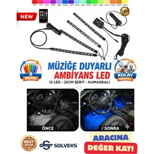Solveks Toyota Auris 2015 Sese Duyarlı Rgb Araç Içi LED Aydınlatma | 8 Renk & Kumandalı (Premium)