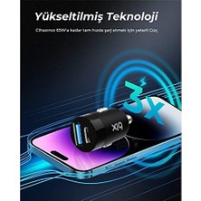 Skygo Bix BXAC65C 65W Pd Type-C & 18W Usb-A Girişli Çift Portlu Hızlı Şarj Özellikli Araç Içi Şarj Cihazı Siyah