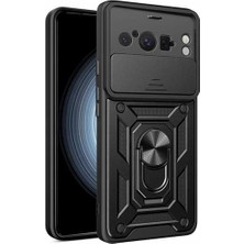 Teleplus Google Pixel 8 Pro Kılıf Magnetik Standlı Kamera Korumalı Slide Sürgülü Cover Kapak