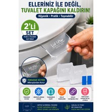 Toyfest 2’li Set Hijyenik Tuvalet Kapak Kaldırıcı 6 cm x 7 cm Şeffaf Akrilik Yapı ile Pratik Kullanım