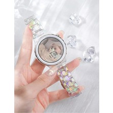 Alstrap Samsung Galaxy Watch 7 6 5 4 Fe Uyumlu 40 42 44 46 47MM Şeffaf Hologram Ayarlanabilir Kordon Kayış