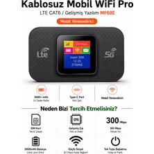 Atl Atlantis Kablosuz Mini Wifi Pro Lte 4g Modem 3.000MAH Sim Kartlı 300MBPS Yüksek Hızlı Kablosuz Yönlendirici Cep Telefonları Dizüstü Bilgisayarlar ve Tabletler Için Uygun 10 Cihaza Kadar Bağlantı Taşınabilir
