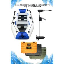 Oslo Fishing Team Mavi Beyazi Şişme Bot - Motor ve Güç Kaynağı Seti