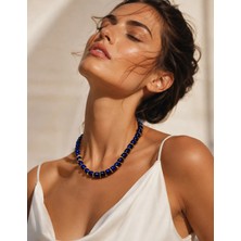 Solare Accessories Lacivert Taş ve Hematit Doğal Taşlı Tasarım Kolye