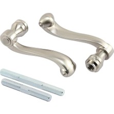 Skygo Security E 2663 Fransız Kolonyal Kapı Kolları, Ağır Döküm Tasarımı, Nikel Kaplama, 1/4" Tahrik Sistemi Kullanır, (1 Set)