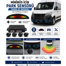 Mega Oto Market Minibüs Uyumlu 22MM Park Sensörü Yarım Ay Dijital Ekranlı Ses Ikazlı Mesafe Göstergeli Sistem