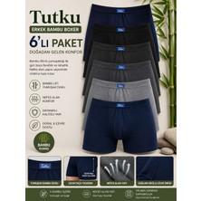 Tutku Elit Erkek Bambu Boxer 6’lı Paket – Yumuşak Konforlu Pamuklu Boxer Seti