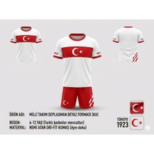 Yenteks Türkiye Euro 2025/26 Sezon Özel Tasarım Beyaz Kırmızı Çocuk Forma Takımı (KOD01)