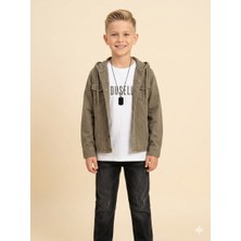Cıvıltı Kolye Hediyeli Erkek Çocuk Keten Gömlek, T-Shirt, Pantolon 3lü Takım