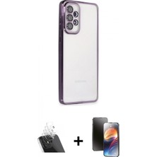 İlk El Grup Pilelistore™ Galaxy A73 5g Kılıf Vadi Minimal - Siyah 3D Antistatik Mat Seramik Nano Ekran Koruyucu + Kamera Lens Koruma Cam - Sf
