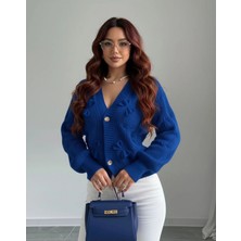 Luxetique Kurdele Detaylı Düğmeli Hırka