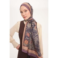 Silk Home Tencel Monare Şal Indigo Vintage Botanik Desen 75X195