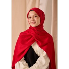 Silk Home Deluxe Şal Kırmızı Jakarlı Tok Duruşlu Viskon Karışımlı 75X190