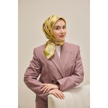 Silk Home Twill Ipek Eşarp Çiçek Rüyası Sarı 90X90