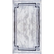 Sultan Halı Gri Renkli Çerçeveli Modern Kaymaz Makine Dokuma Halı - AY013R